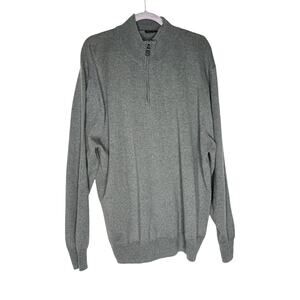 Jos. A. Bank Men's Sweater in 100% Merino Wool in Gray Partial Zipper Size XXL